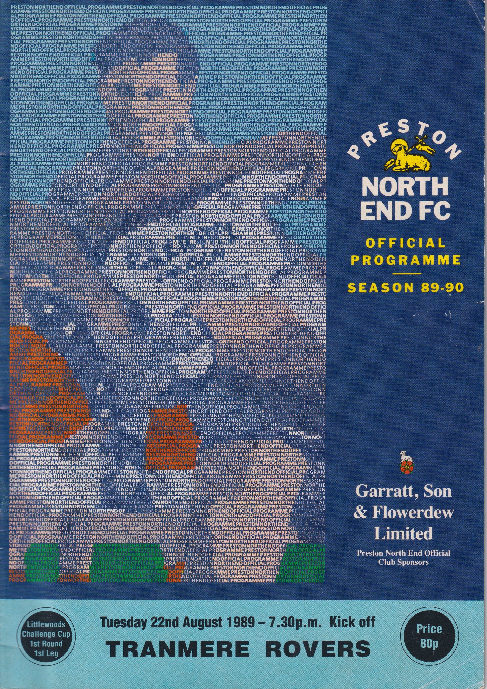 Preston North End v Tranmere Rovers match programme